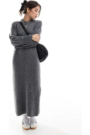 ASOS Seam front knitted midaxi dress charcoal