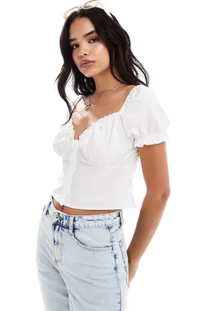 Y.A.S Sweetheart bust top with frill detail in