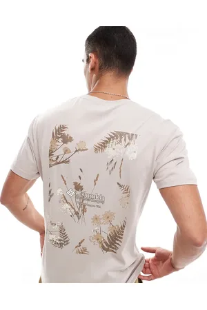 Columbia Navy Heights back print floral print t-shirt in stone Exclusive at ASOS