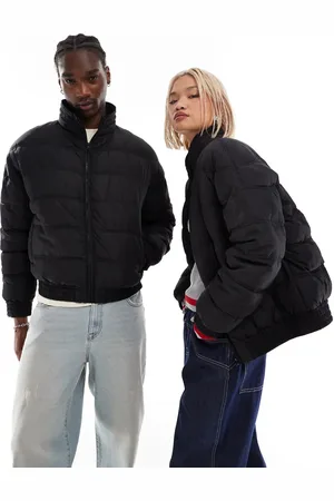 Reclaimed Unisex zip through puffer jacket in