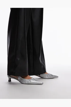 Topshop Ely mid heel ruched slingbacks in