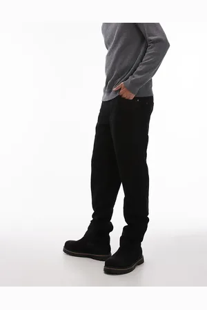 Topman Premium straight suede trousers in