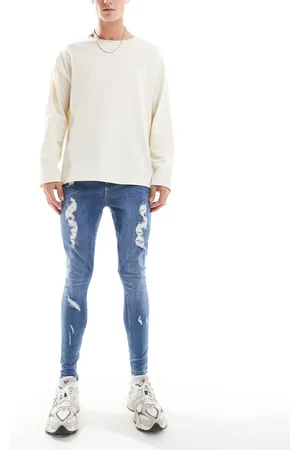 HERA Mens spray on ripped jean in mid