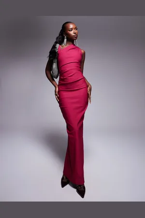 Vesper Bodycon maxi dress in raspberry