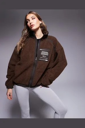 ASOS Weekend Collective nylon panel borg zip through in
