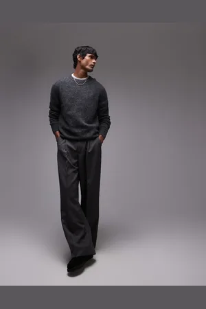 ARKET Alpaca blend jumper with crew neck in charcoal