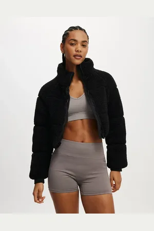 Cotton On The mother puffer cropped sherpa jacket in