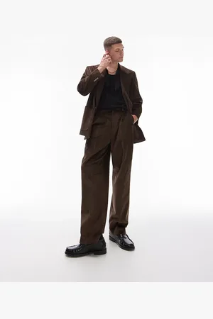 Topman Wide leg cord suit trouser in