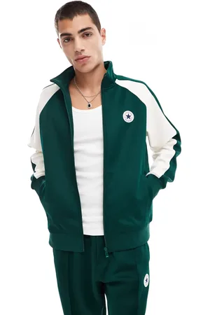 Converse Retro Chuck blocked track jacket in green