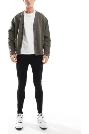 HERA Mens spray on ripped jean in
