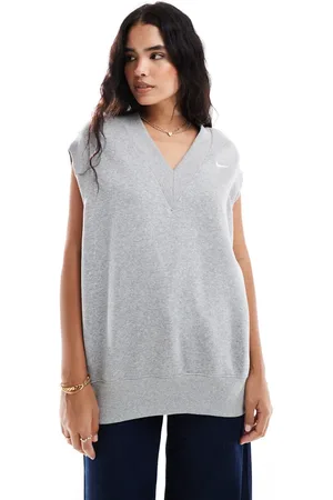 Nike Phoenix Fleece v neck sweatervest in heather