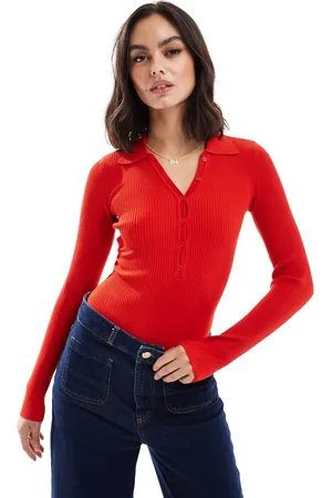 Bershka Ribbed bodysuit in