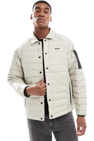 HUGO BOSS Padded trucker jacket in beige
