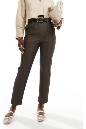 ASOS Tailored high waist cropped trousers in taupe