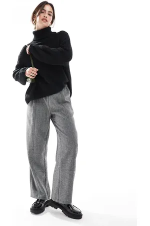 ASOS Barrel leg pull on tailored trouser in grey