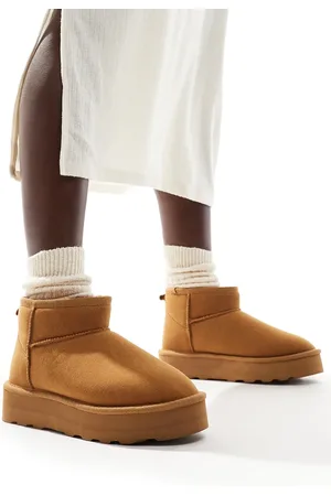 ONLY Faux suede teddy lined boots in