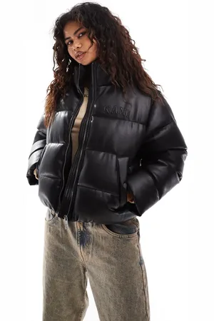 Karl Kani Serif cropped PU puffer jacket in