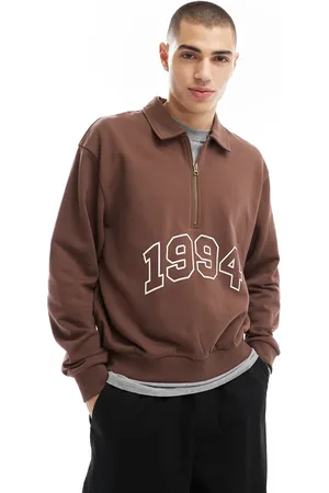 Bershka Textured sweatshirt in brown