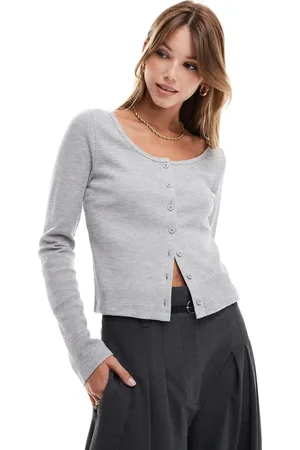 ASOS Scoop neck long sleeve cardigan in marl