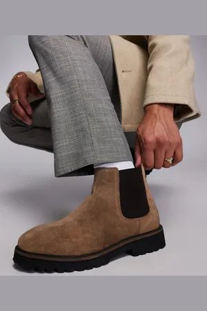 WALK LONDON Mayfair chelsea boot in tan suede
