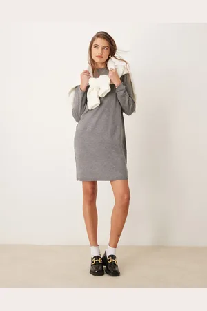 JDY High neck knitted mini dress in