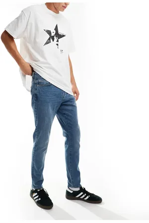 Only & Sons Slim tapered fit jeans in mid wash