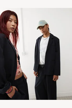 COLLUSION Unisex oversized blazer co-ord in navy