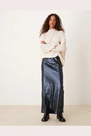 Miss Selfridge Maxi skirt in metallic