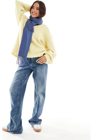 ASOS Woven tassels scarf in denim