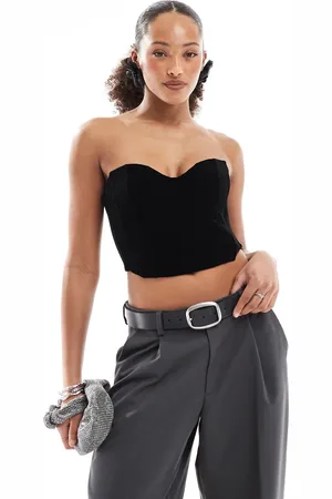 Bershka Velvet corset top in