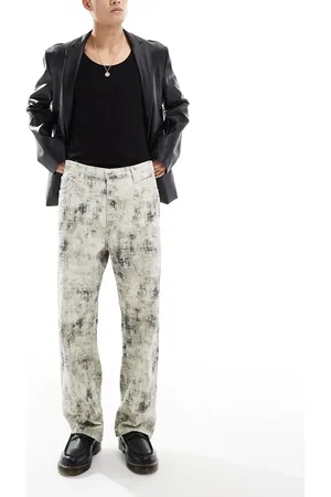 Bershka Textured printed jean in khaki