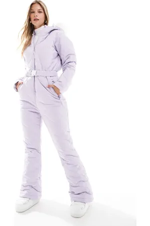 South Beach Ski snow suit with faux fur trim in lilac