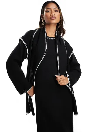Kaiia Contrast stitch scarf detail maxi jumper dress in