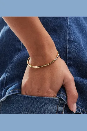 ASOS 14k plated cuff bracelet with bamboo detail