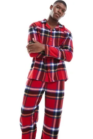 ASOS Pyjama set with tartan shirt and bottoms in