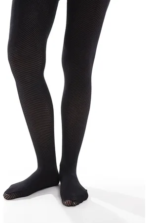 Lindex 60 denier Chevron pattern tights in