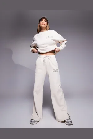 South Beach Wide leg joggers in cream