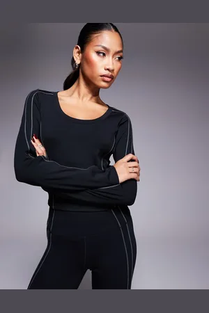 Nike Nike One Training reflective piping cropped longsleeve t-shirt in