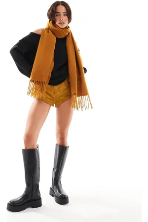 ASOS Supersoft scarf with tassels in mustard