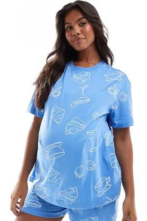 ASOS ASOS DESIGN Maternity brunch oversized tee & short pyjama set in