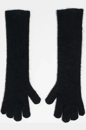 Topshop Ginny Premium alpaca mix ribbed knitted gloves in