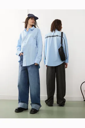 COLLUSION Unisex oversized shirt with back print in