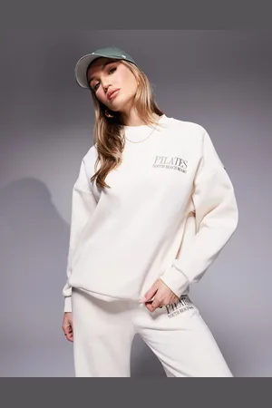 South Beach Pilates crew neck sweater in cream