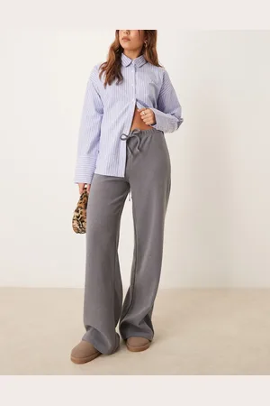 ASOS Supersoft wide leg trousers co ord in charcoal