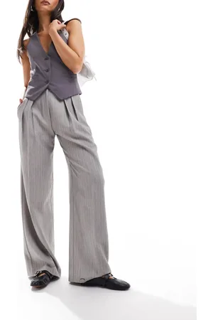 ASOS Textured wide leg tailored trouser in