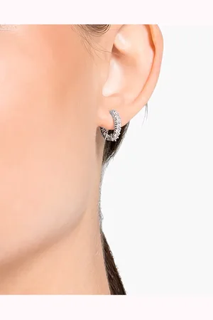 Swarovski Matrix Vittore round cut hoop earrings in silver