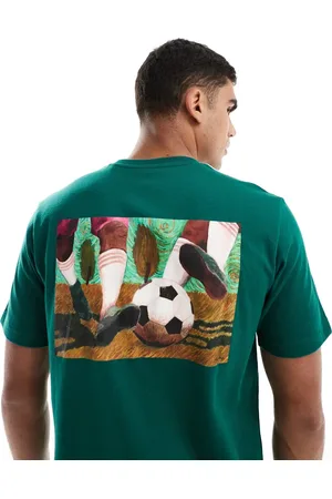 adidas Adidas Training t-shirt with football back print in teal