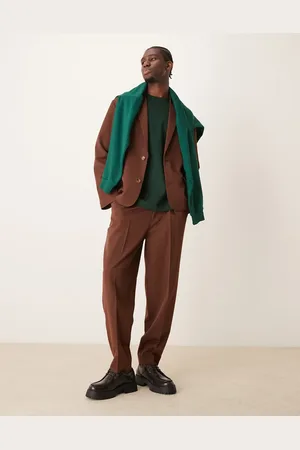 ASOS Oversized tapered suit trousers in twill