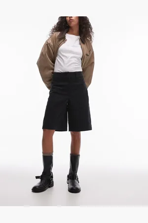 Topshop Cord mid length short in inky
