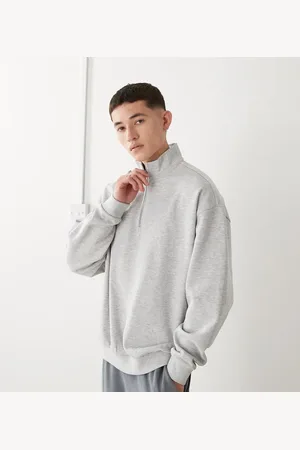 COLLUSION Half zip funnel neck in marl